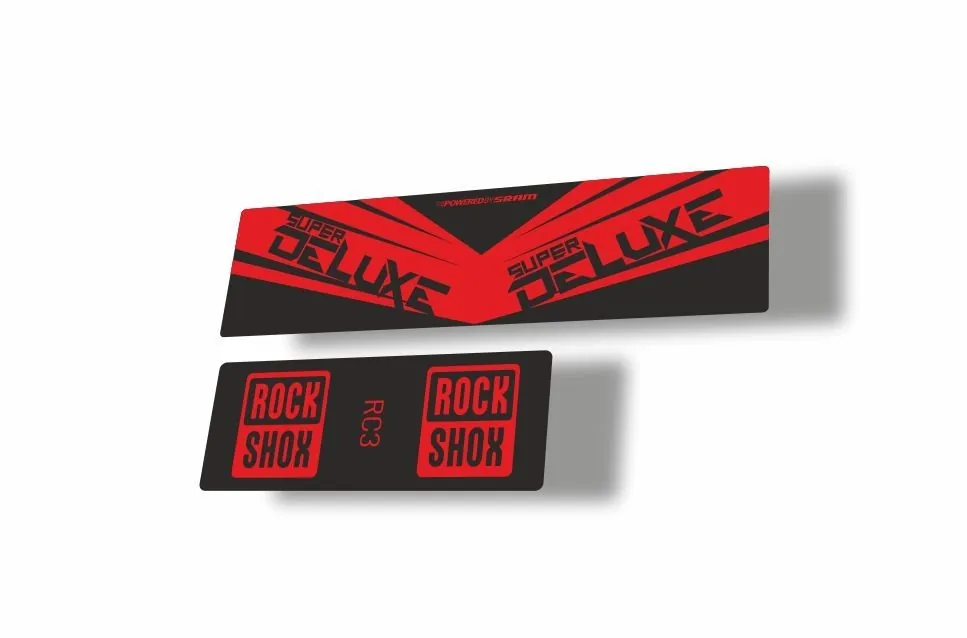 Rock Shox 2017 Super Deluxe RC3 Rear Shock MTB Decal Sticker Adhesive Red