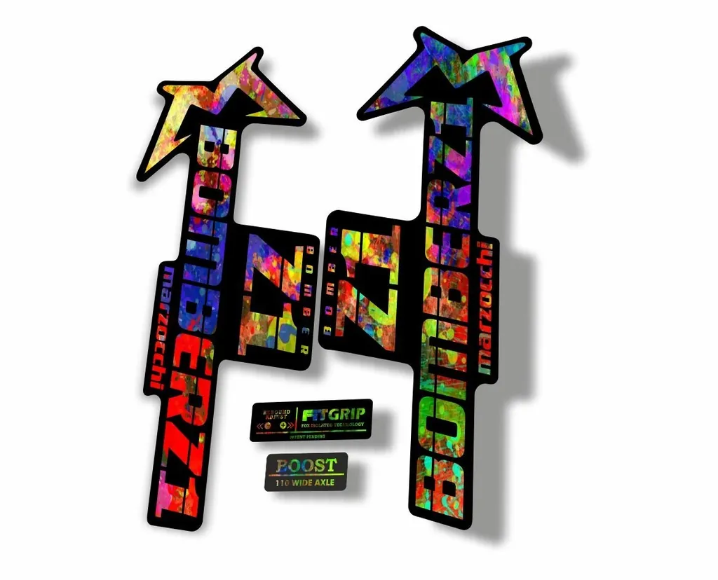 Marzocchi Bomber Z1 2018 Fork Suspension Sticker Decal Kit Adhesive Oil Slick