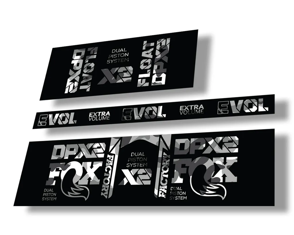 FOX Float DPX2 2021 Factory Rear Shock Suspension Sticker Decal Kit White Camo