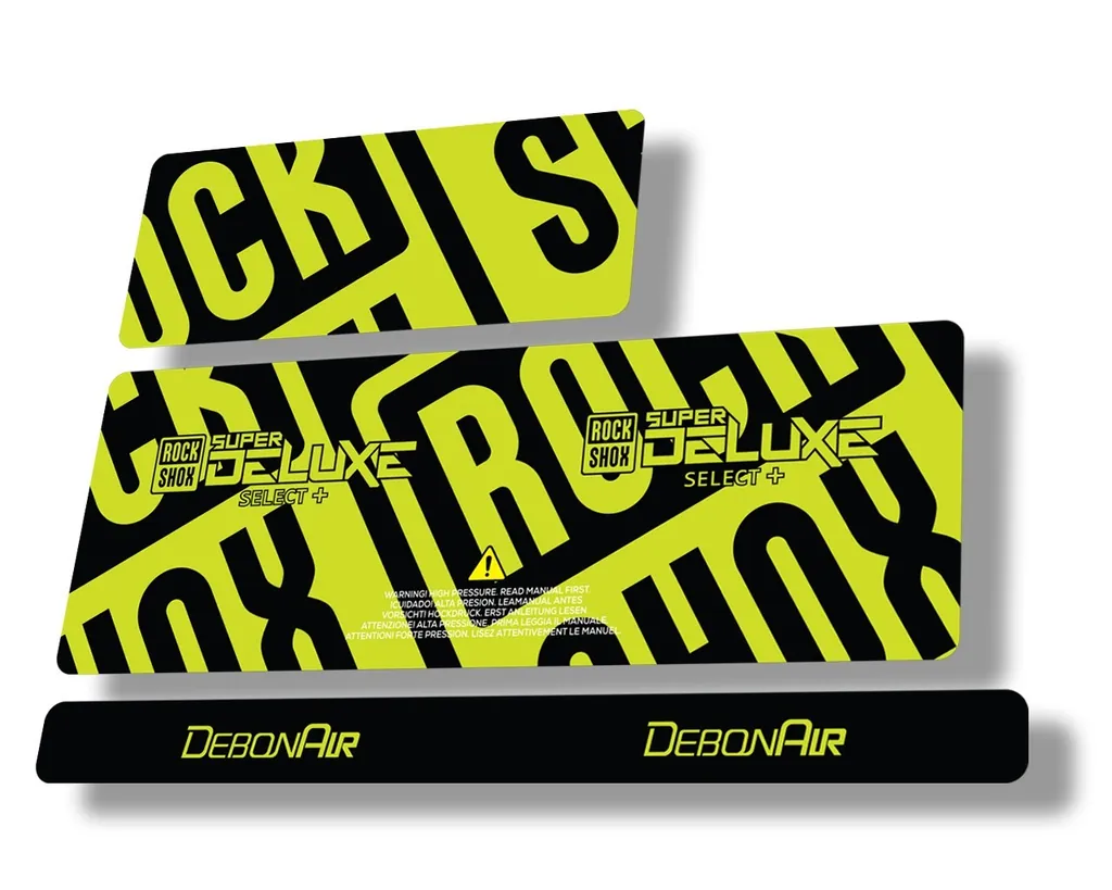 Rock Shox Super Deluxe Select Plus 2020 Rear Shock Decal Sticker Set Lime Green