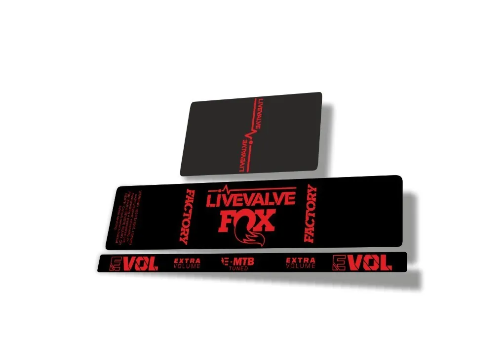 Fox 2022 Live Valve MTB Rear Shock Suspension Sticker Decal Red