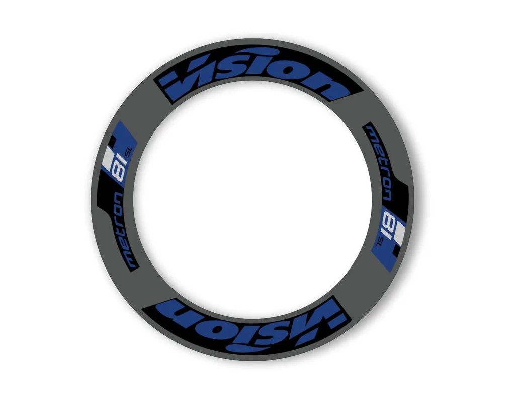 Vision Metron 2019 M81 81 88 Road Bike Wheel Decal Sticker Adhesive Set D. Blue