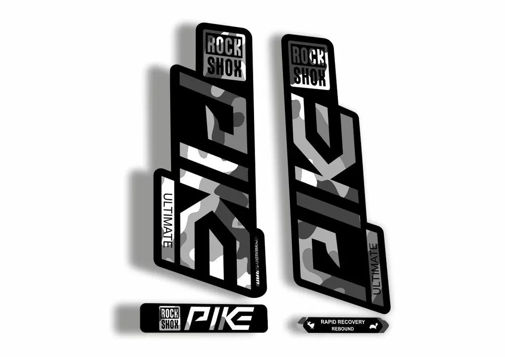 Rock Shox PIKE 2020 ULTIMATE Mountain Bike Cycling Fork Decal Sticker White Camo