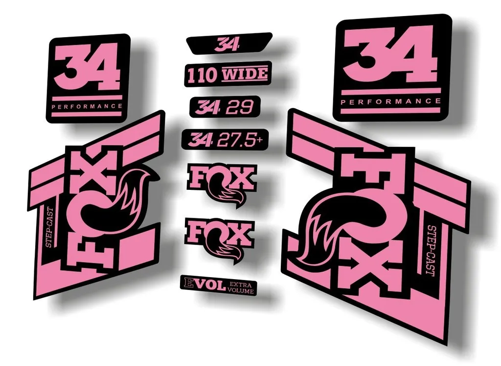 FOX 34 Step Cast SC 2020 Fork Suspension Factory Decal Sticker Set Light Pink