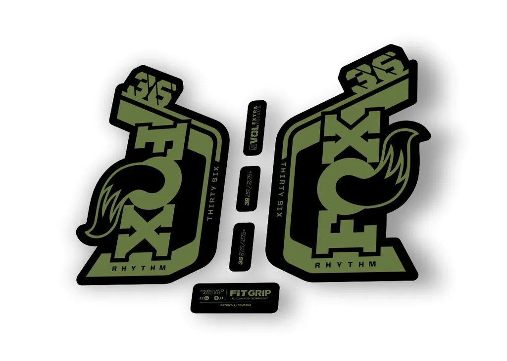 Fox 36 Rhythm 2024 Fork Suspension Factory Decal Sticker Adhesive Olive