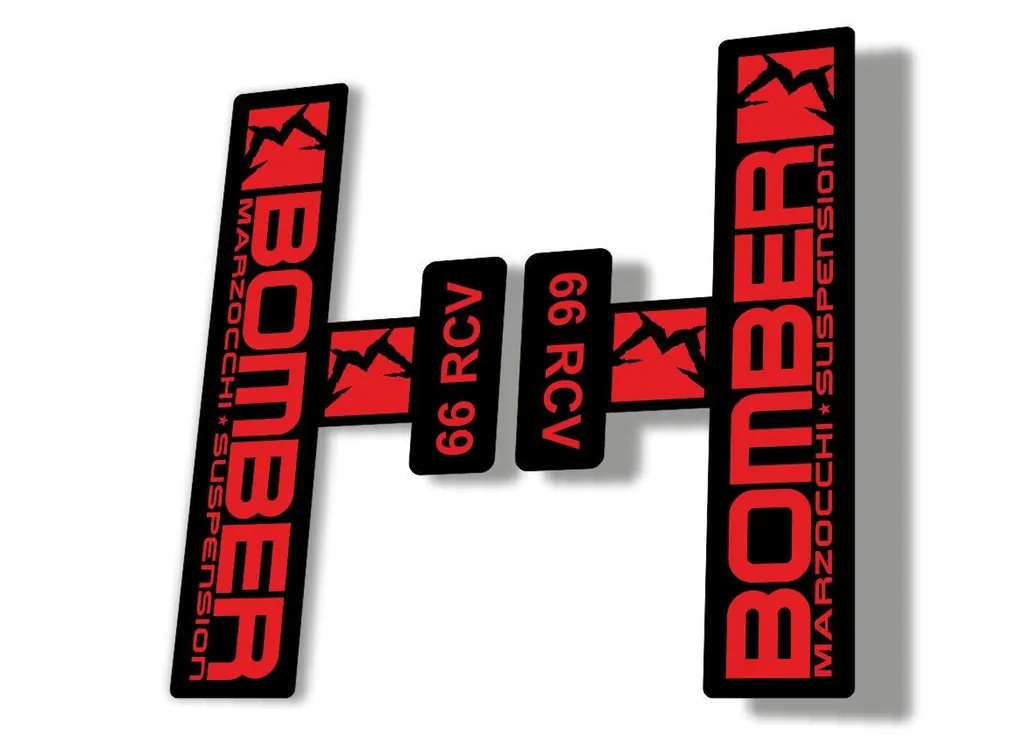 Marzocchi Bomber 66 RCV 2009 Fork Suspension Sticker Decal Kit Adhesive Red