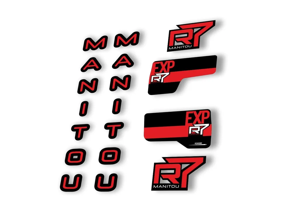 Manitou R7 Expert 2020 Fork Suspension Decal Kit Sticker Set Red