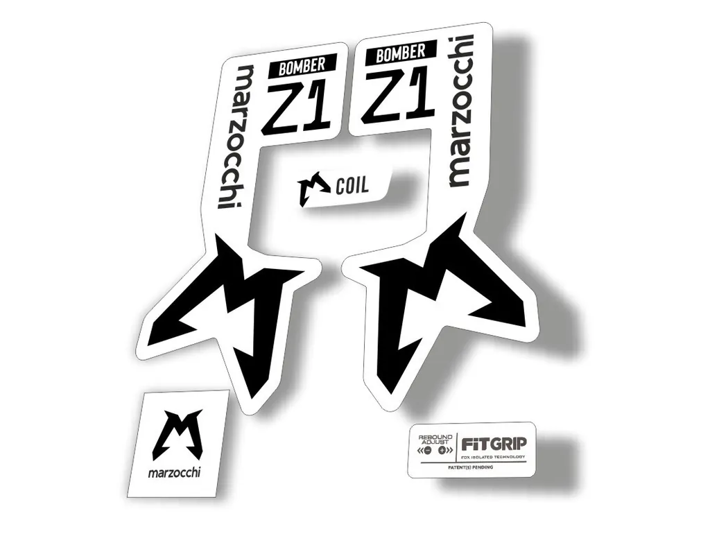 Marzocchi Bomber Z1 2025 2025 Fork Suspension Sticker Decal Kit Adhesive Black