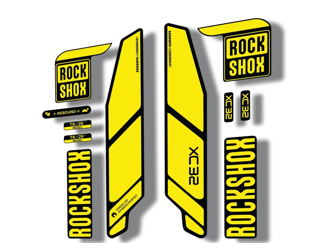 Rock Shox XC32 2014 Fork Decal Mountain Bike Cycling Sticker Adhesive Yellow