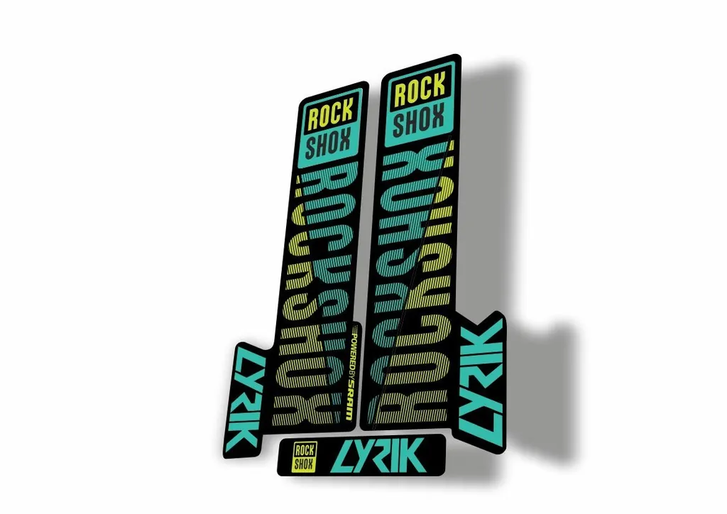 Rock Shox LYRIK 2018 Mountain Bike Cycling Decal Kit Sticker Yellow Dolphin