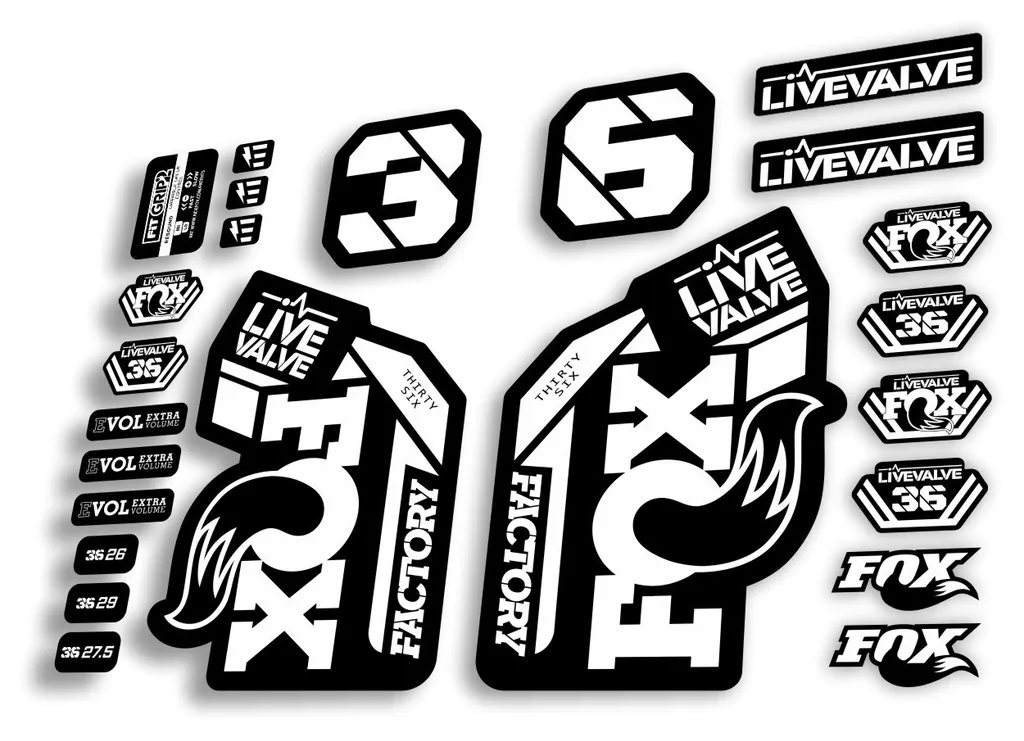 FOX 36 2022 Live Valve Forks Suspension Decal Sticker MTB Set White 24Pcs