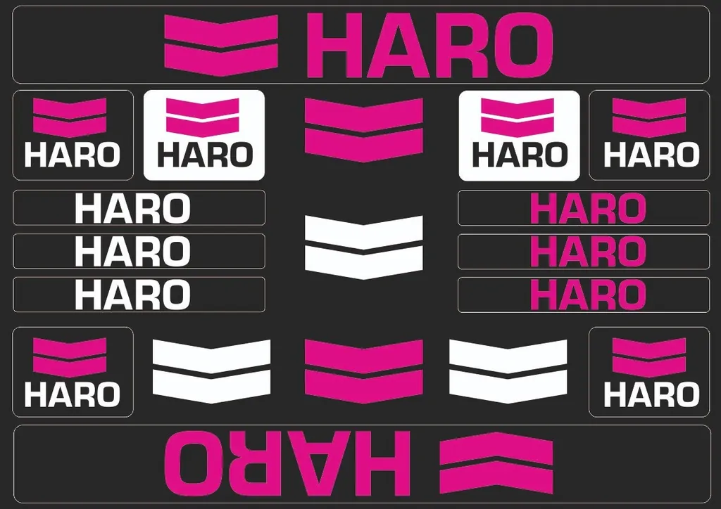Bicycle Vinyl Frame Stickers – Compatible with HARO Bikes – Pink