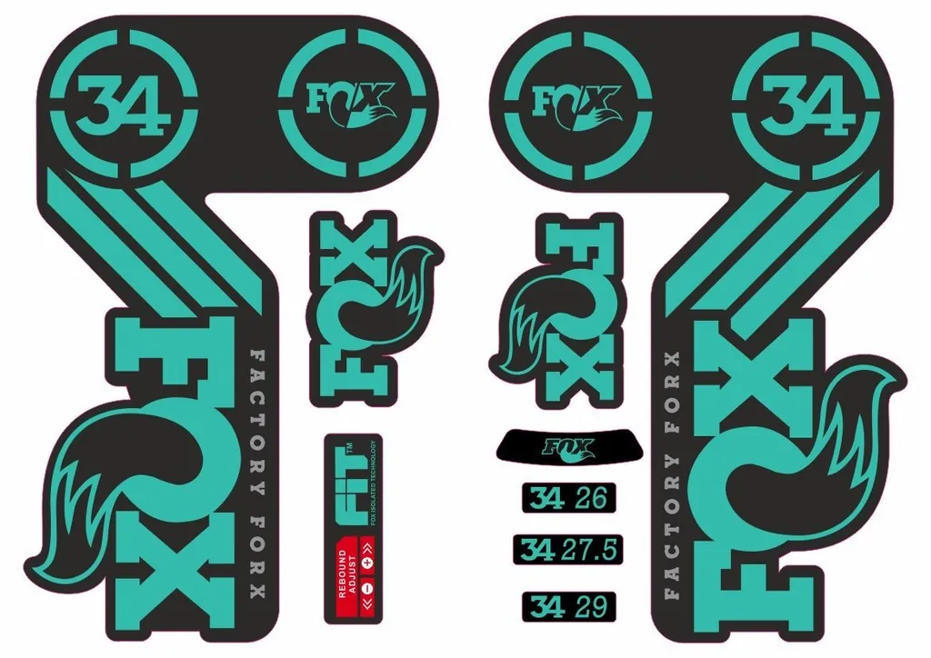 FOX 34 Heritage 2015 Fork Suspension Factory Decal Sticker Adhesive Dolphin