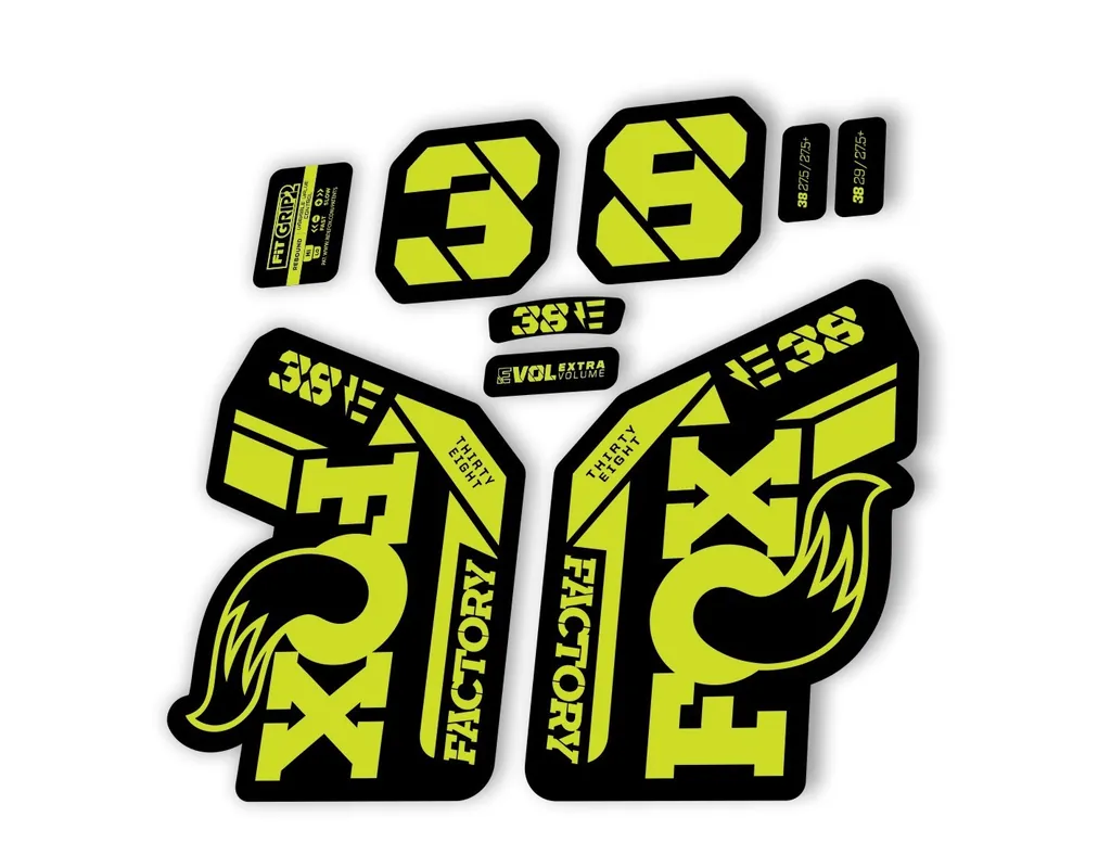 FOX 38 2021 E Bike Forks Suspension Factory Decal Sticker Adhesive Lime Green
