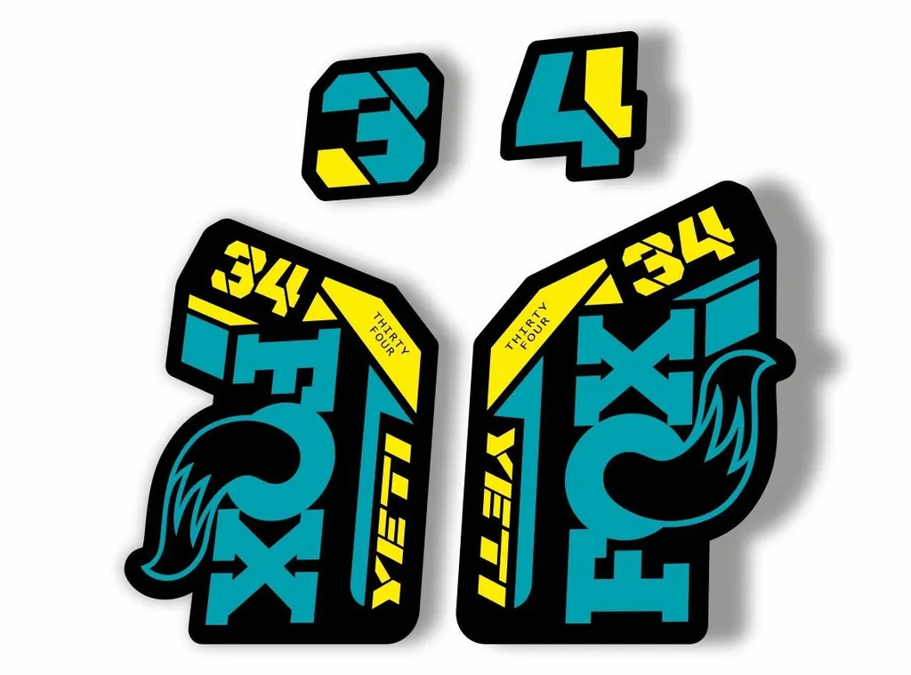 FOX 34 2021 Factory Forks Suspension Decal Sticker Yeti Theme