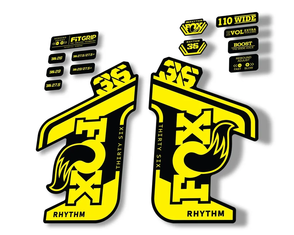 FOX 36 RHYTHM 2021 Forks Suspension Factory Decal Sticker Adhesive Yellow
