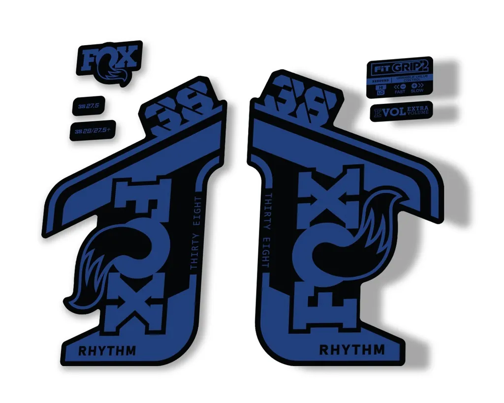 FOX 38 RHYTHM 2021 Fork Suspension Factory Sticker MTB Decal Adhesive D. Blue