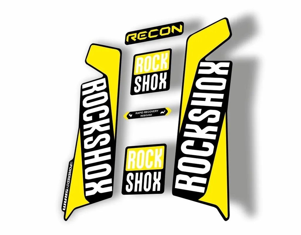 Rock Shox RECON 2016-17 Mountain Bike Cycling Decal Kit Sticker Adhesive Yellow