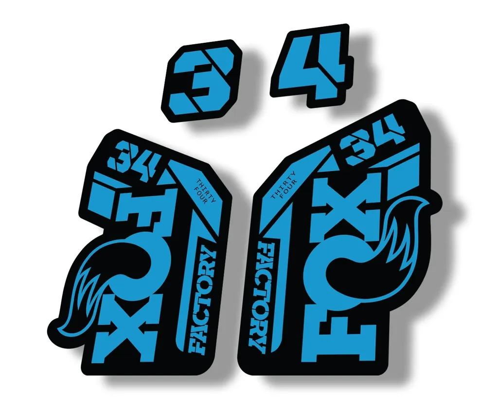 FOX 34 2021 Factory Forks Suspension Decal Sticker Blue