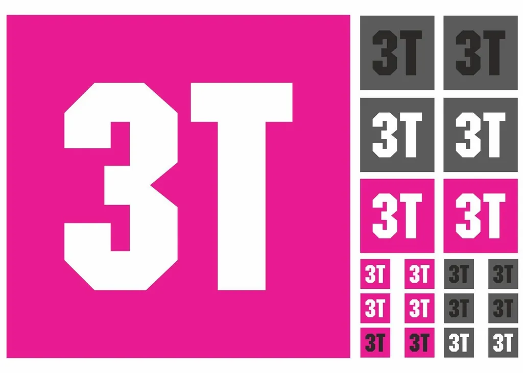 Bicycle Vinyl Frame Stickers – Compatible with 3T Bikes – Pink 19 Pcs