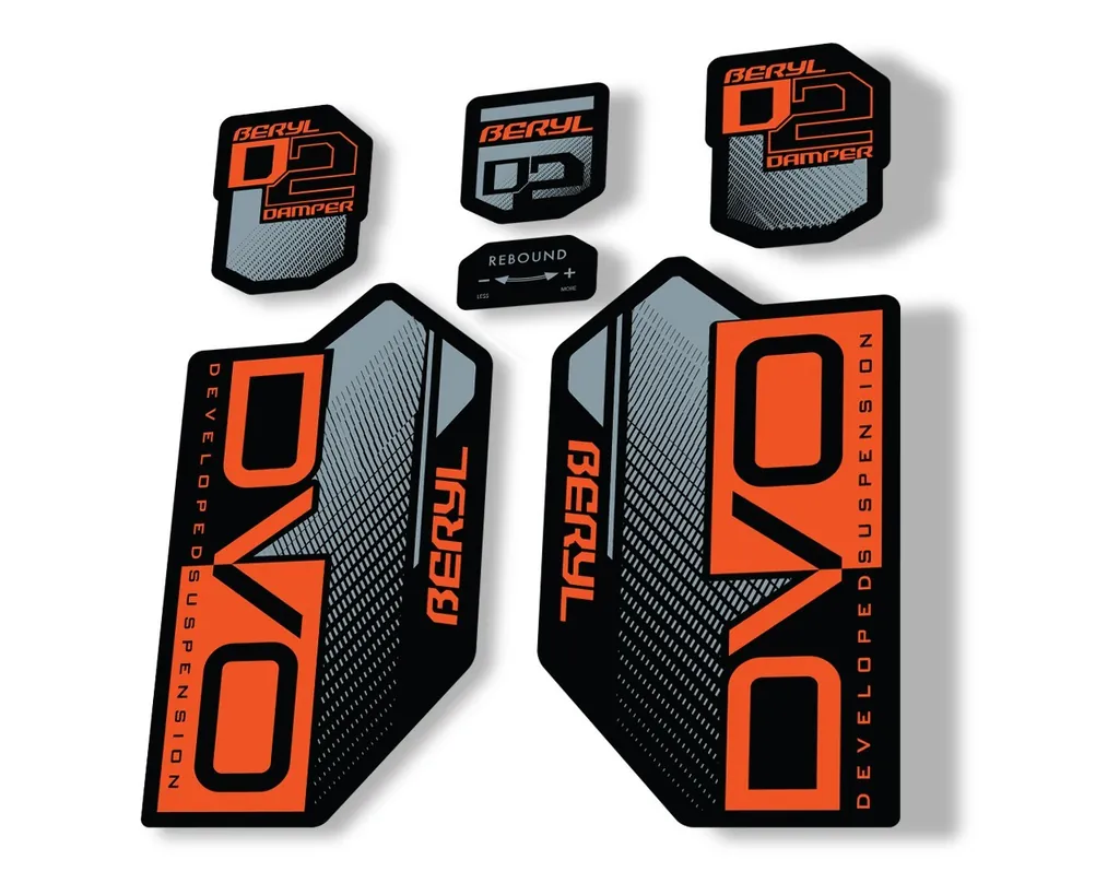 DVO Beryl D2 2019 Fork Suspension Sticker Factory Decal Adhesive Orange