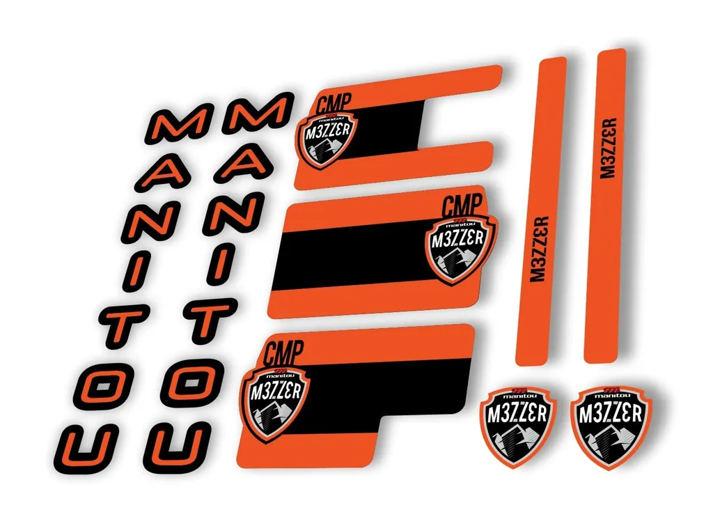 Manitou Mezzer Comp 2020 Fork Suspension Decal Kit Sticker Set Orange