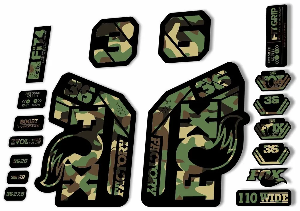 FOX 36 Factory 2021 Federgabel Aufkleber Set MTB Camo