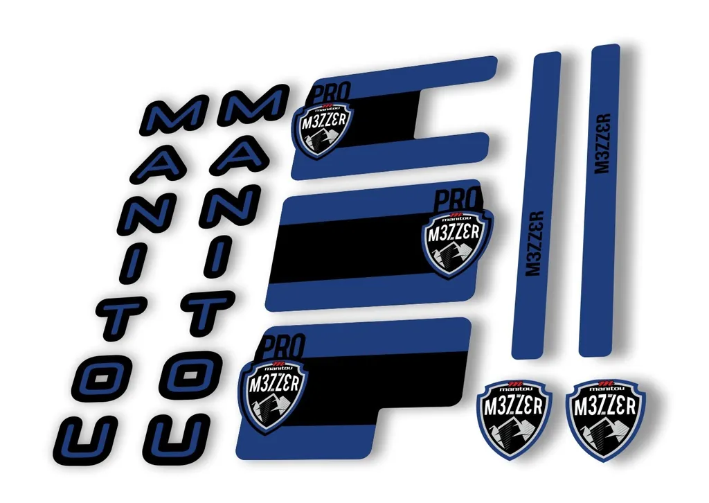 Manitou Mezzer Pro 2020 Fork Suspension Decal Kit Sticker Set Dark Blue