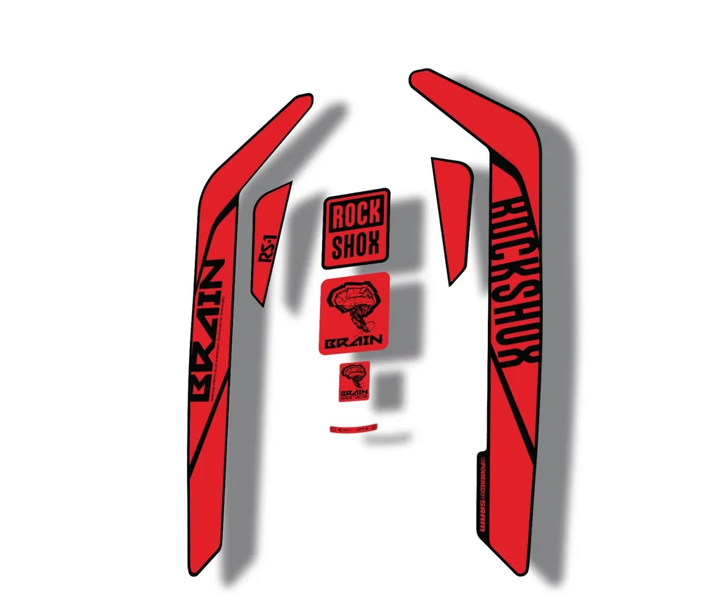 Rock Shox RS-1 Brain 2016-17 Mountain Bike Cycling Decal Sticker Adhesive Red