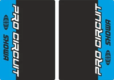 Showa ProCircuit Motocross Upper Fork Decals Stickers Graphic Set Adhesive Blue