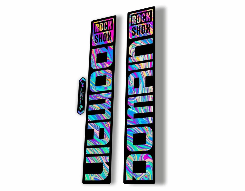 Rock Shox DOMAIN 2022 Mountain Bike Cycling Decal Sticker Adhesive Oil Slick 1