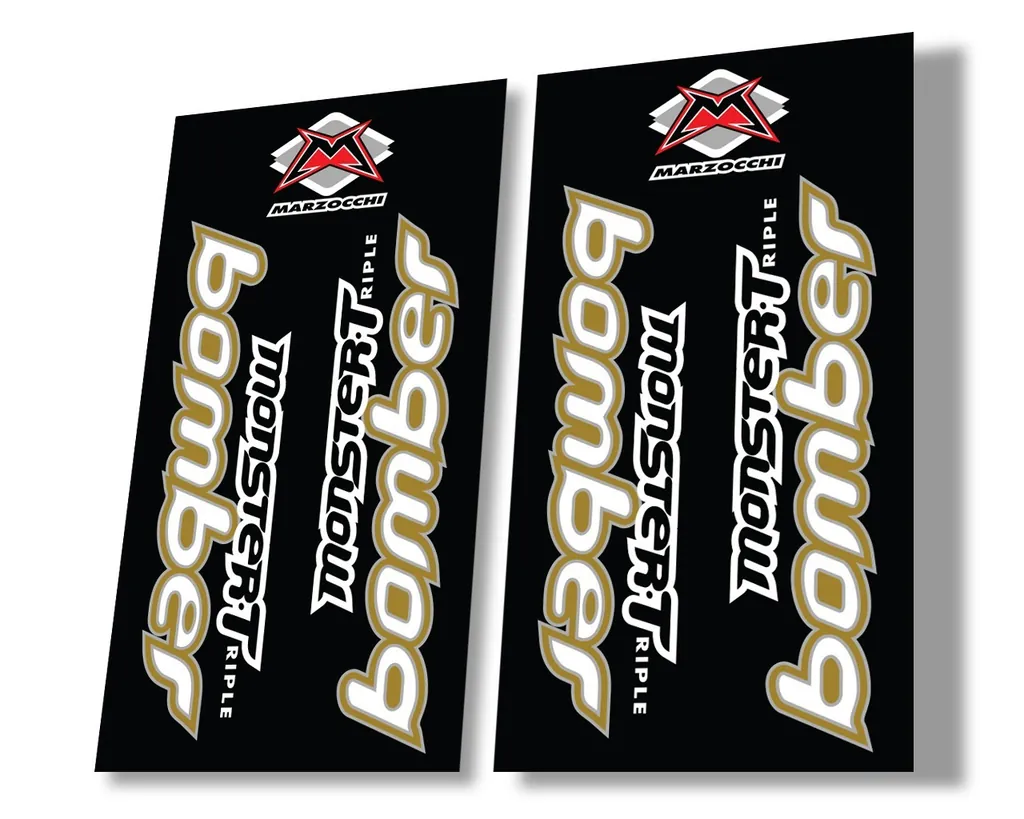 Marzocchi Bomber Monster Triple 1999 Suspension Decal Kit Sticker Set Gold