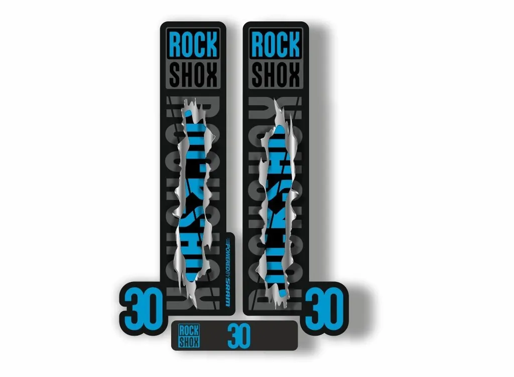 Rock Shox 30 2018 Fork Decal Mountain Bike Cycling Sticker Adhesive Metal Torn