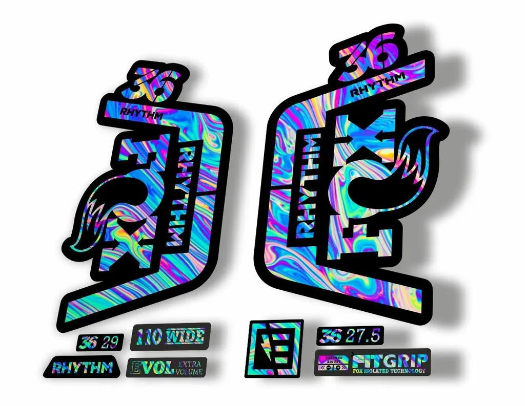FOX 36 Rhythm 2019 Forks Suspension Factory Decal Sticker Adhesive Oil Slick 1