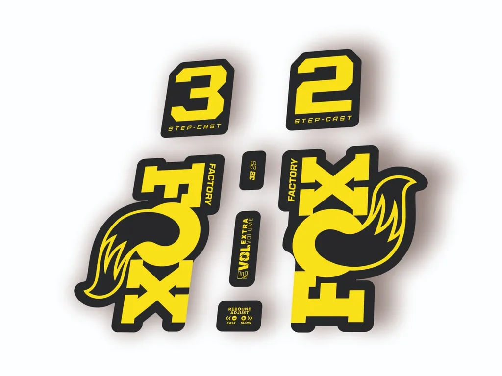 Fox 32 Step Cast 2025 Fork Suspension Factory Decal Sticker Adhesive Yellow