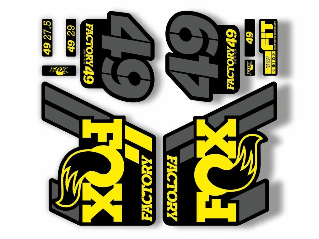 FOX 49 Float 2018-19 Forks Suspension Factory Decal Sticker Adhesive Yellow Gray