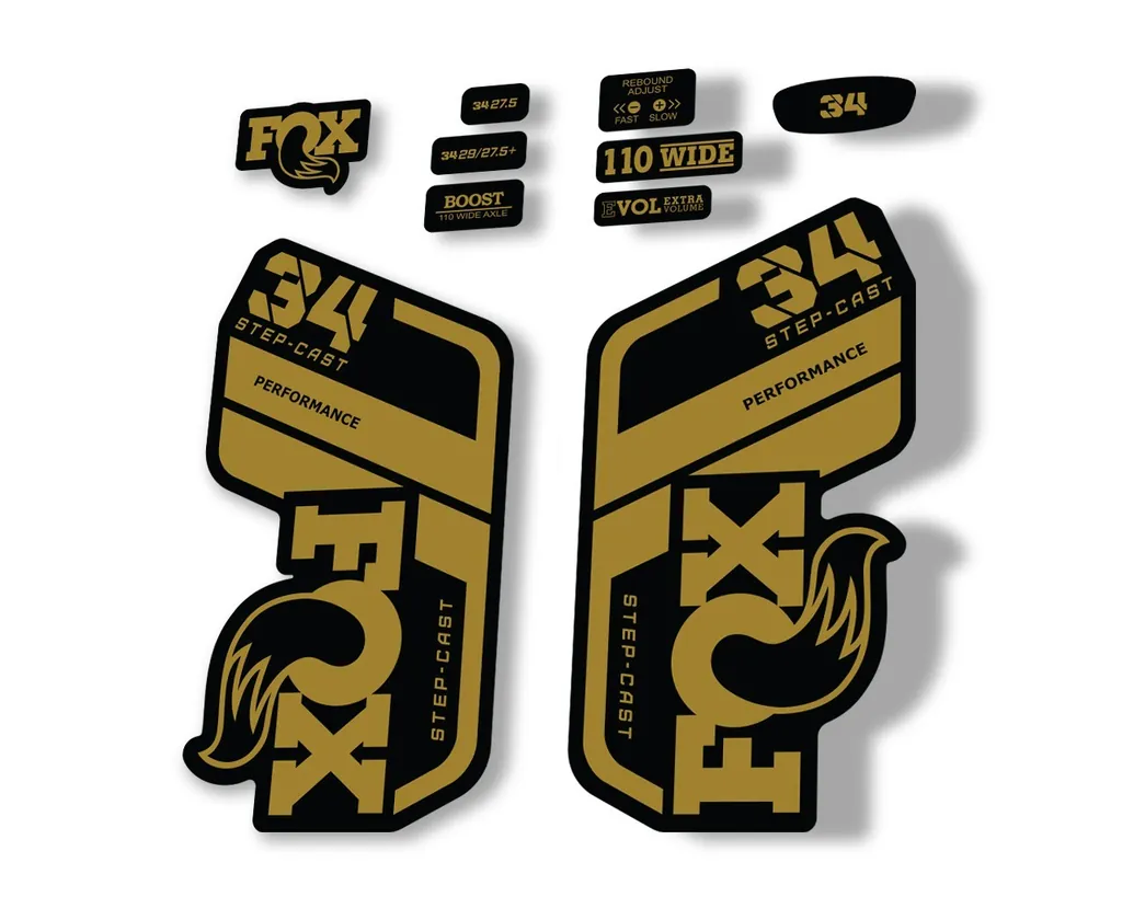 FOX 34 Performance SC 2021 Forks Suspension Factory Decal Sticker Gold