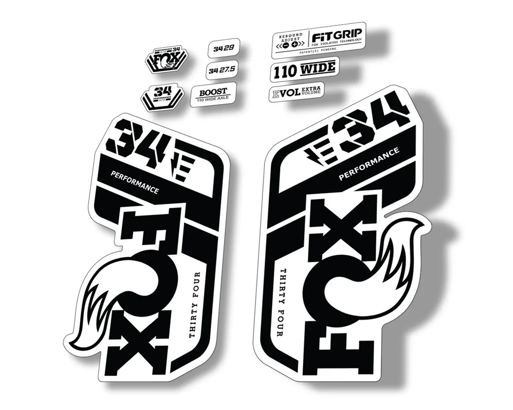 FOX 34 Performance E Bike 2021 Factory Fork Decals Suspension Sticker Black