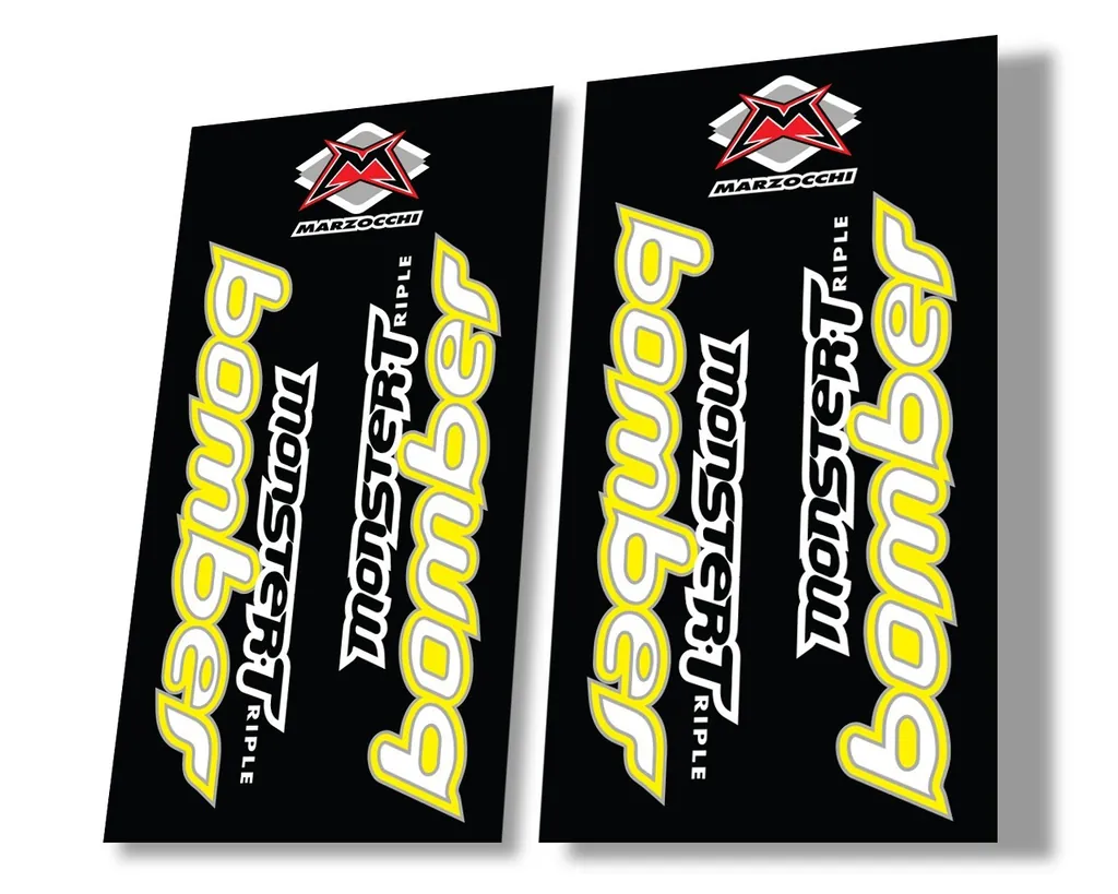 Marzocchi Bomber Monster Triple 1999 Suspension Decal Kit Sticker Set Yellow