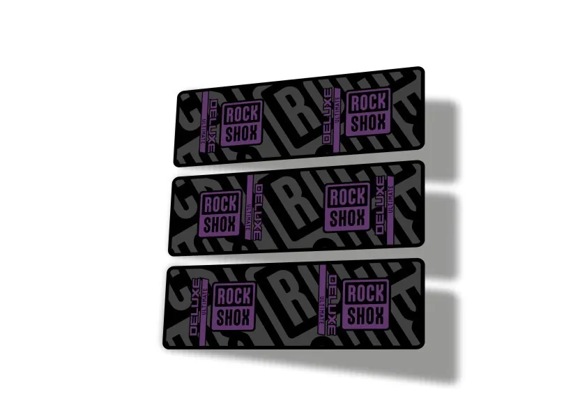 Rock Shox 2023 Deluxe Ultimate Rear Shock Decal Sticker Adhesive Set Purple