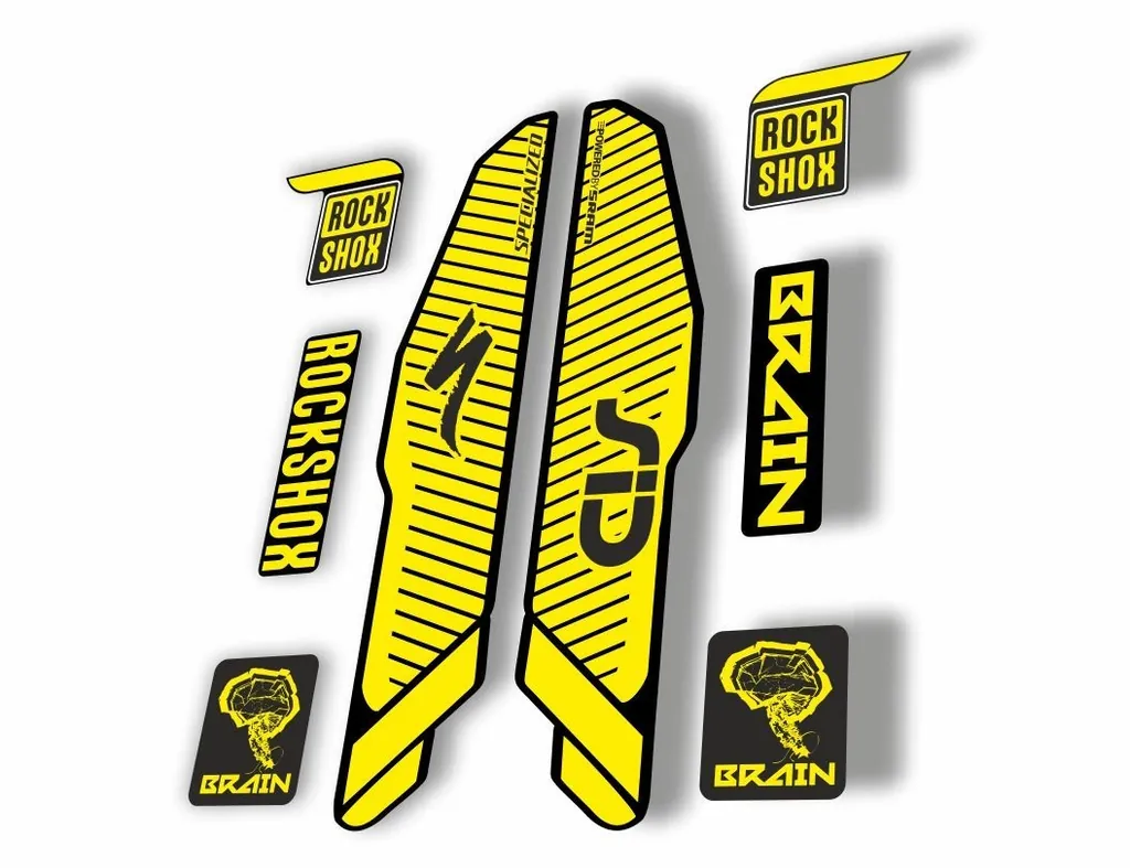 Rock Shox SID Brain 2015 Mountain Bike Cycling Decal Sticker Adhesive Yellow