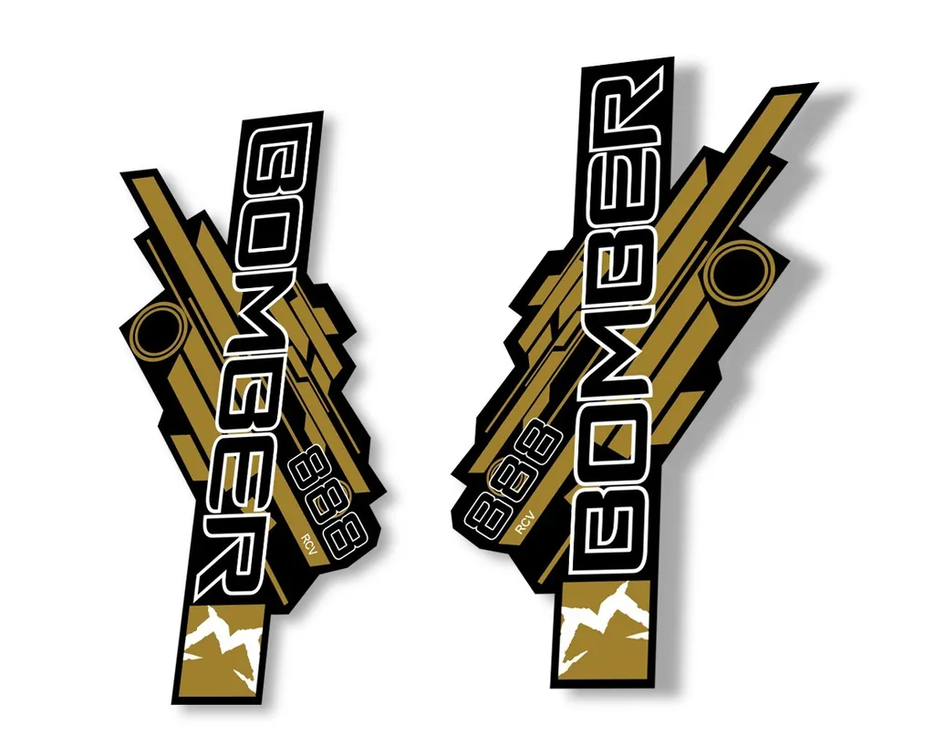 Marzocchi Bomber 888 RCV 2014 Fork Suspension Sticker Decal Kit Adhesive Gold