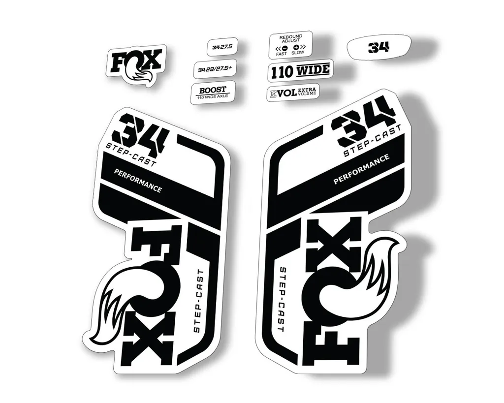 FOX 34 Performance SC 2021 Forks Suspension Factory Decal Sticker Black