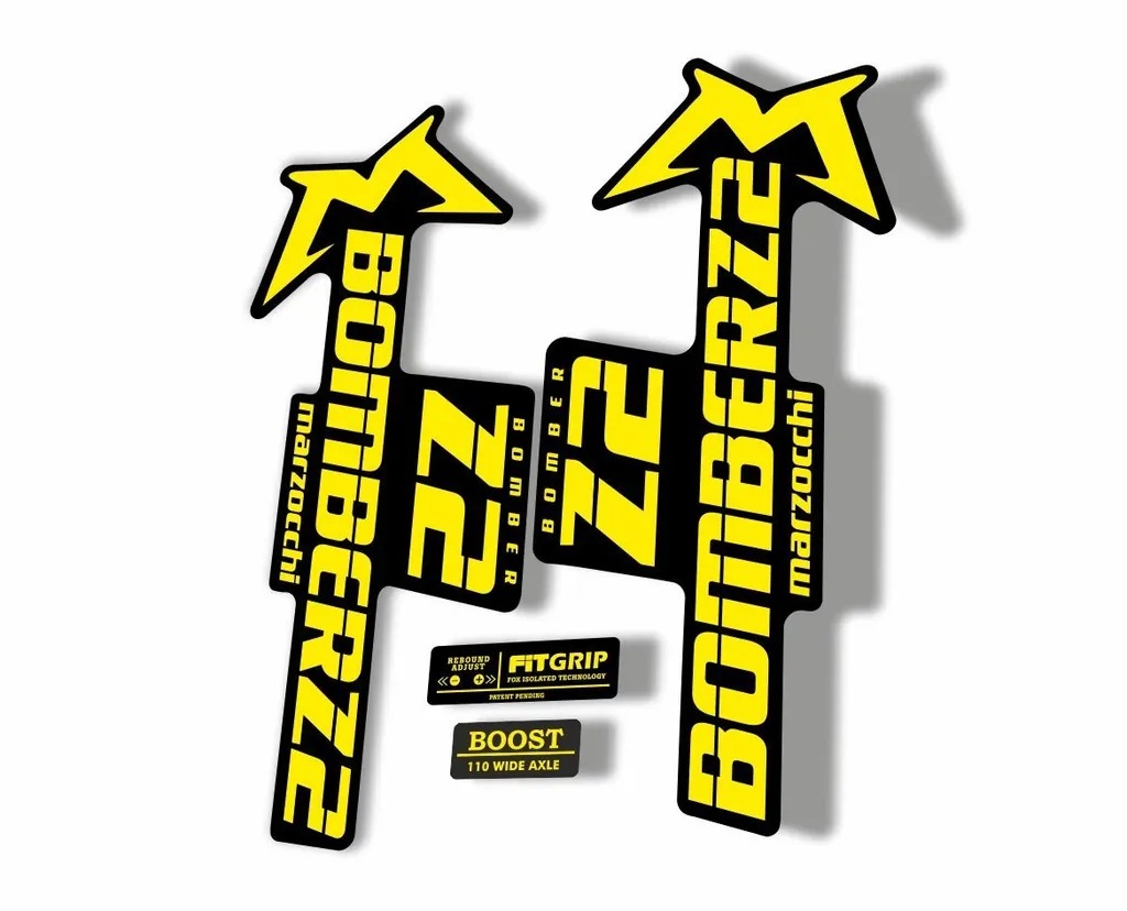 Marzocchi Bomber Z2 2020 Fork Suspension Sticker Decal Kit Adhesive Yellow