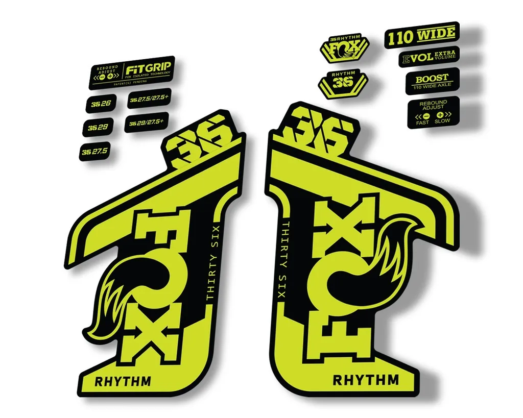 FOX 36 RHYTHM 2021 Forks Suspension Factory Decal Sticker Adhesive Lime Green