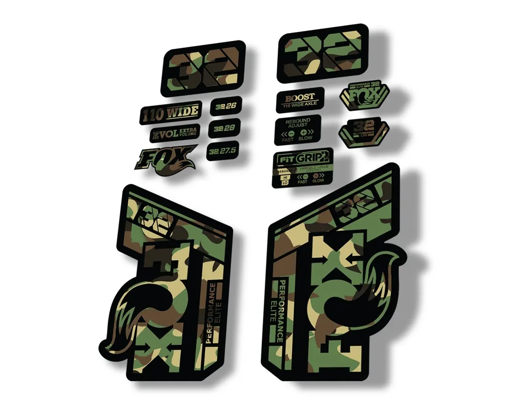 FOX 32 Performance Elite 2021 Factory Fork Decals Suspension Sticker Camo
