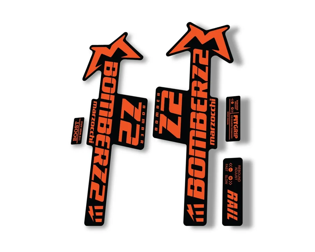Marzocchi Bomber Z2 E Bike 2022 Fork Suspension Sticker Decal Kit Orange
