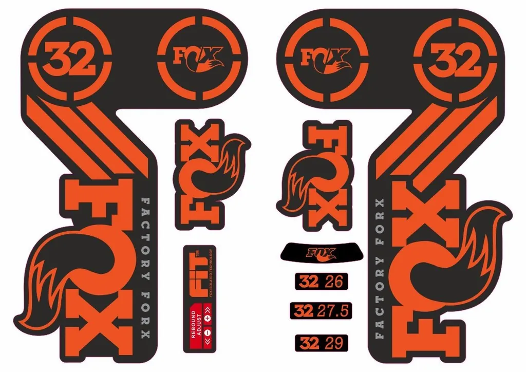 FOX 32 Heritage 2015 Fork Suspension Factory Decal Sticker Adhesive Orange