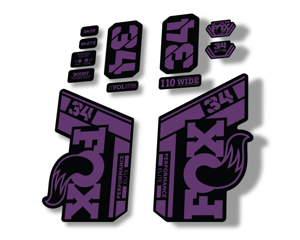 FOX 34 Performance Elite 2021 Factory Fork Decals Suspension Sticker Purple