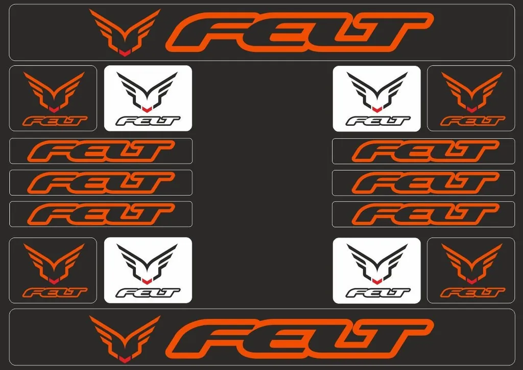 Bicycle Vinyl Frame Stickers – Compatible with FELT  Bikes Orange 16 Pcs